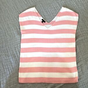 Talbots Sleeveless Pink Striped Swrater